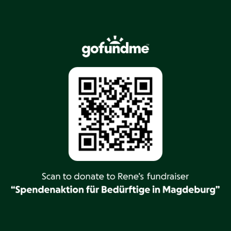QR-Code zur Spendenaktion für Bedürftige in Magdeburg.